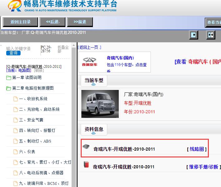 奇瑞汽车-开瑞优胜-2010-2011[ 线路图 ]