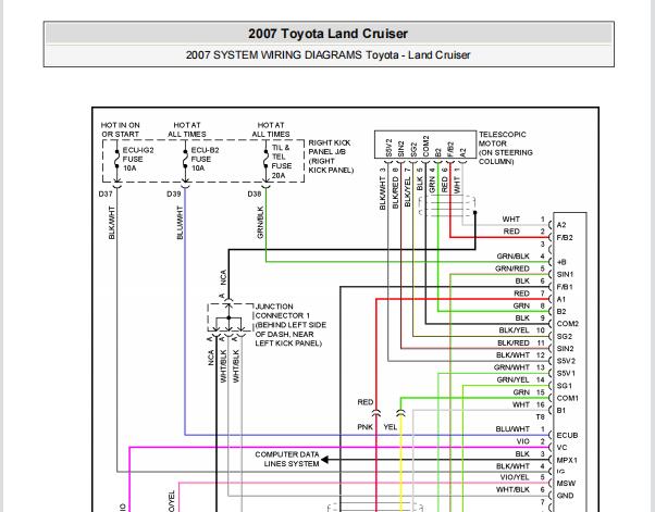 2007年丰田酷路泽转向电路图