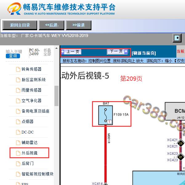2018-2019年长城WEY VV5保险丝F109电路图