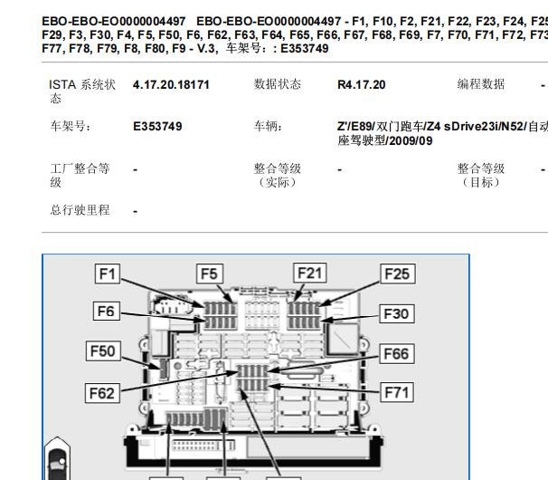 2009年宝马Z4后备箱保险丝位置资料