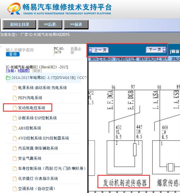 2014-2015年哈弗H2曲轴位置传感器电路图
