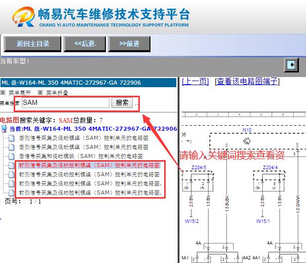 2008年奔驰ML350 前SAM信号模块电路图