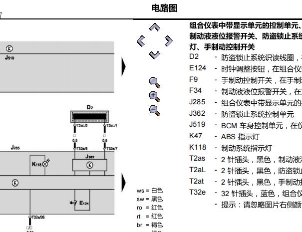 2013年斯柯达明锐仪表电路图