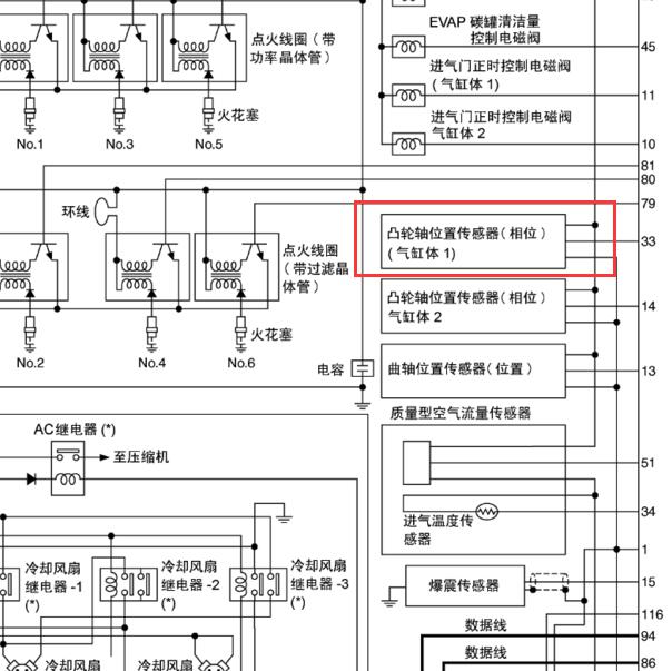 2004-2005年日产天籁 VQ23发动机电路图.