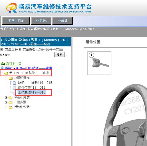 2011年福特蒙迪欧致胜  防盗工作原理