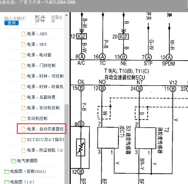 2004-2006年天津一汽-威乐变速箱电路图