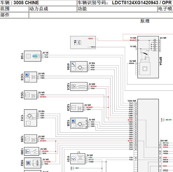 2015年标致3008 5G02发动机电路图