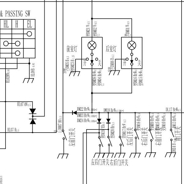 昌河铃木浪迪  门锁电路图