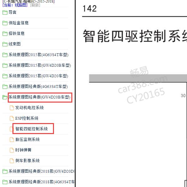 2015-2018年长城哈弗H5 四驱电路图.