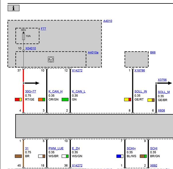 2008年宝马325I空调压缩机电源电路图