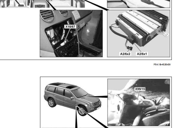 2008年奔驰GL350线束连接器位置
