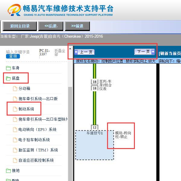 2016年吉普自由光  转向柱电路图