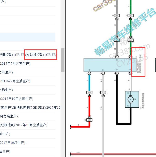 2017-2020年丰田普拉多1GR 发动机油泵电路图.