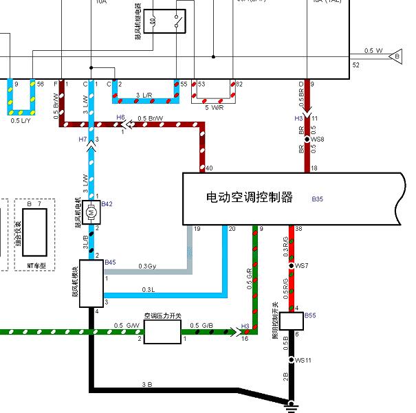 2019年五十铃铃拓空调电路图