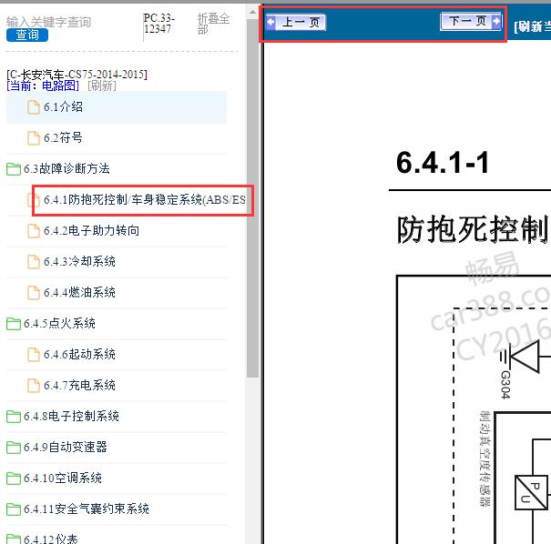 2015年长安CS75 ABS电路图