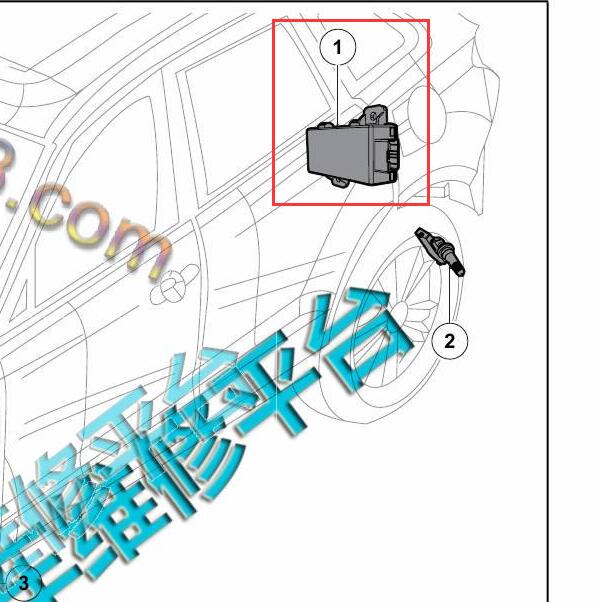 2016-2017年众泰T600胎压模块位置