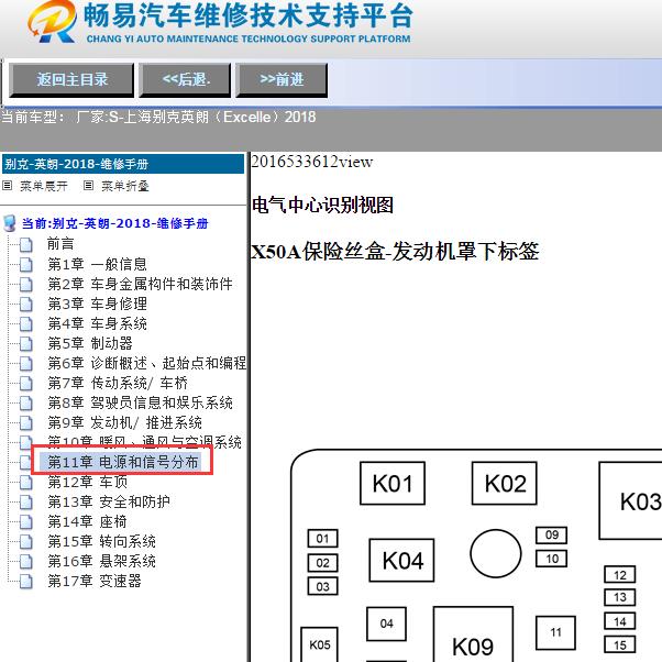 2018年上海别克-英朗（Excelle）保险继电器位置