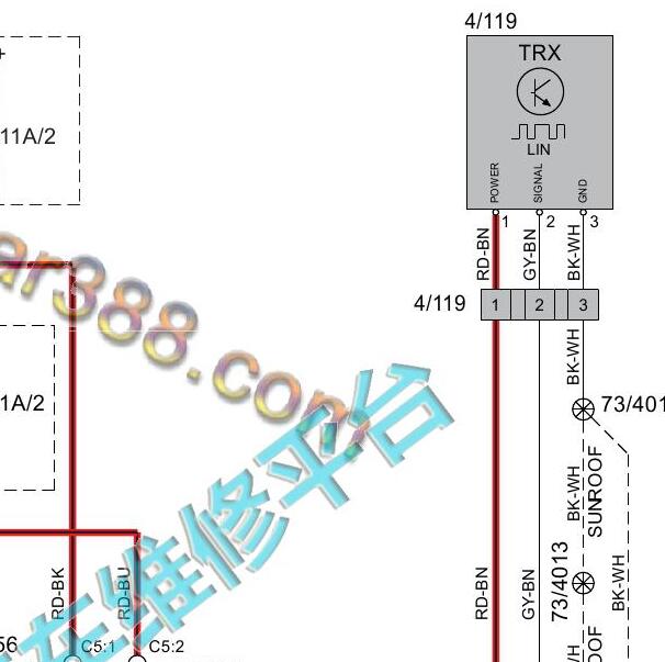 2018年沃尔沃XC60 遥控接收器电路图