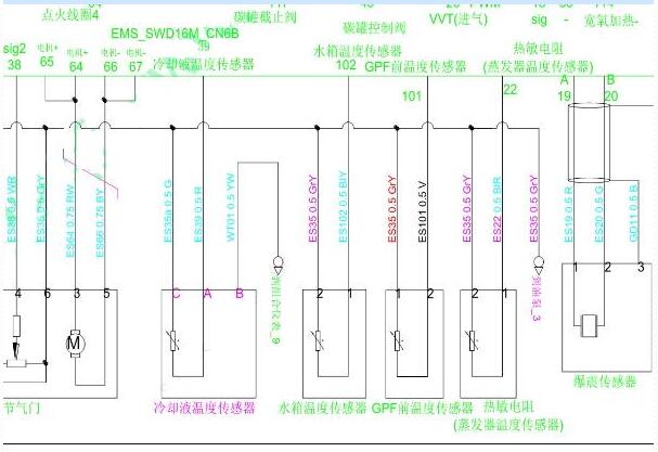 2021年金杯T32 1.5排量发动机电路图