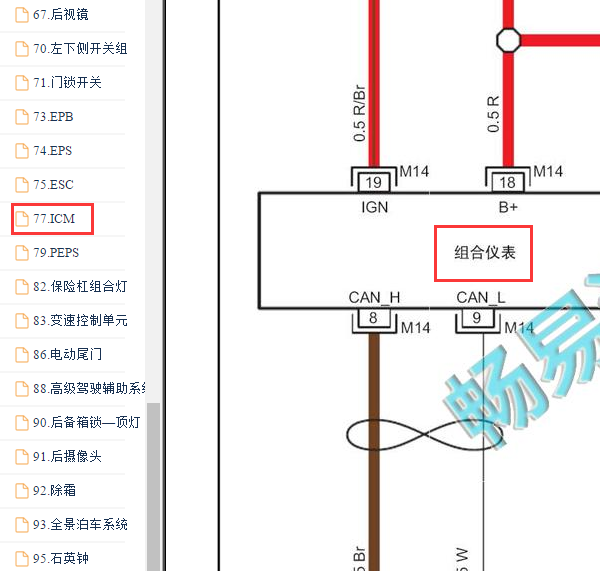 2017-2018年江淮瑞风S7仪表电路图
