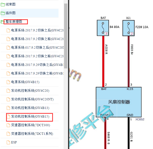2018年长城哈弗H6发动机电子水泵电路图