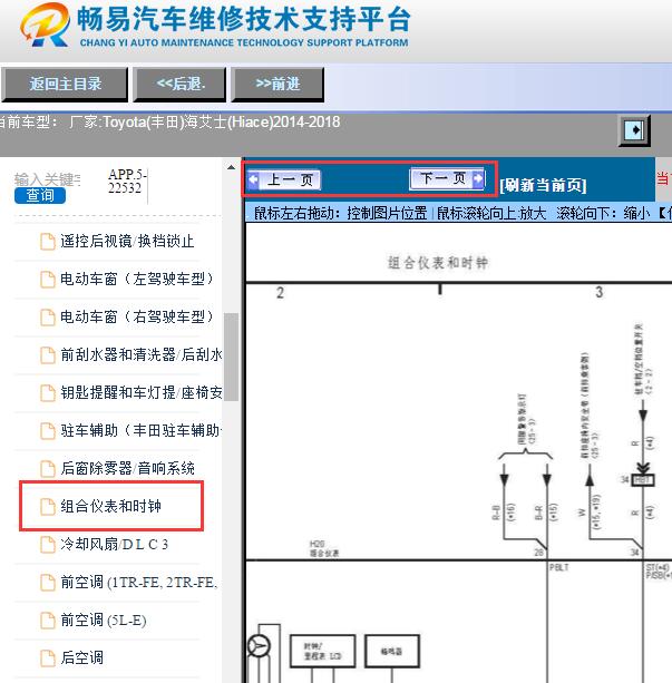2014-2018年丰田HIACE（海狮）仪表电路图