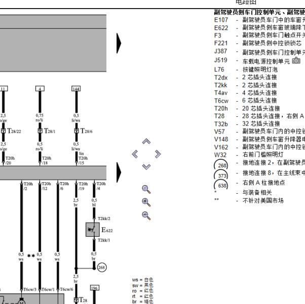 2009年大众CC车门控制模块电路图