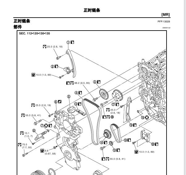 日产轩逸MR20DE发动机正时