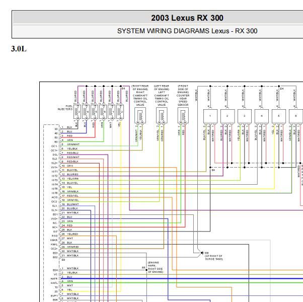 2003年雷克萨斯RX300  发动机点火电路图
