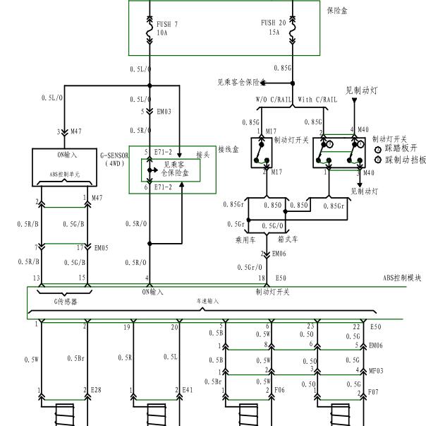 2008年瑞风祥和 ABS电路图