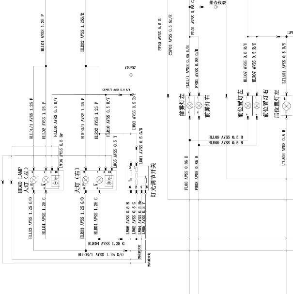 2016年长安CX70 大灯电路图