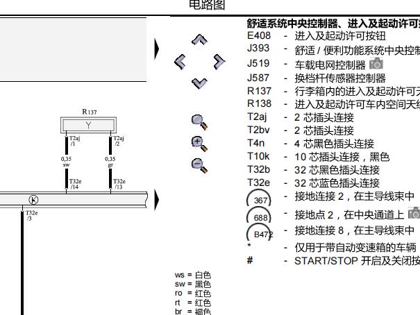 2014年奥迪A4L车身防盗和网络通讯电路图