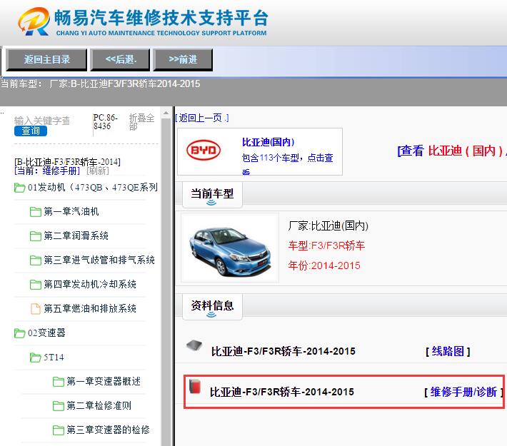 2014-2015年比亚迪F3维修手册