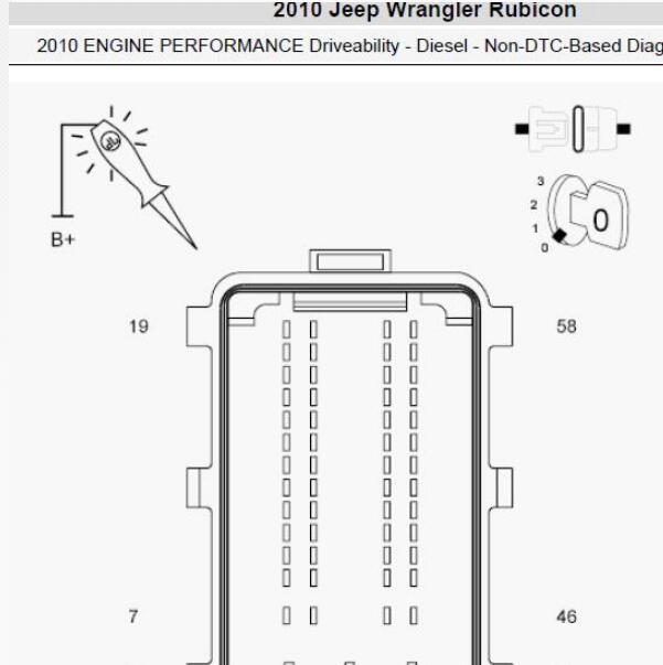 2010年JEEP牧马人  3.8发动机针脚和发动机电路图