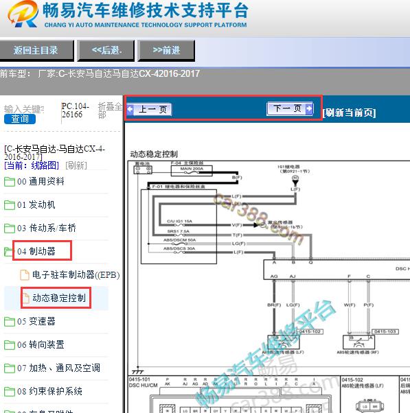 2016-2017年长安马自达CX-4 ABS电路图