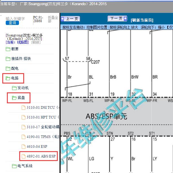2014-2015年Ssangyong(双龙)-柯兰多（Korando）ABS电路图