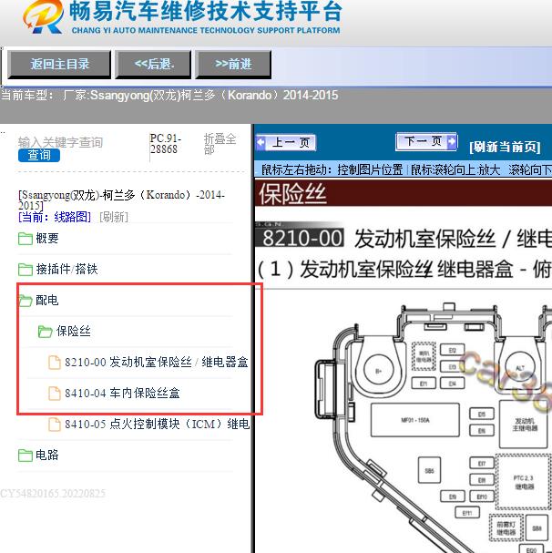 2014-2015年Ssangyong(双龙)-柯兰多（Korando）保险继电器原理图