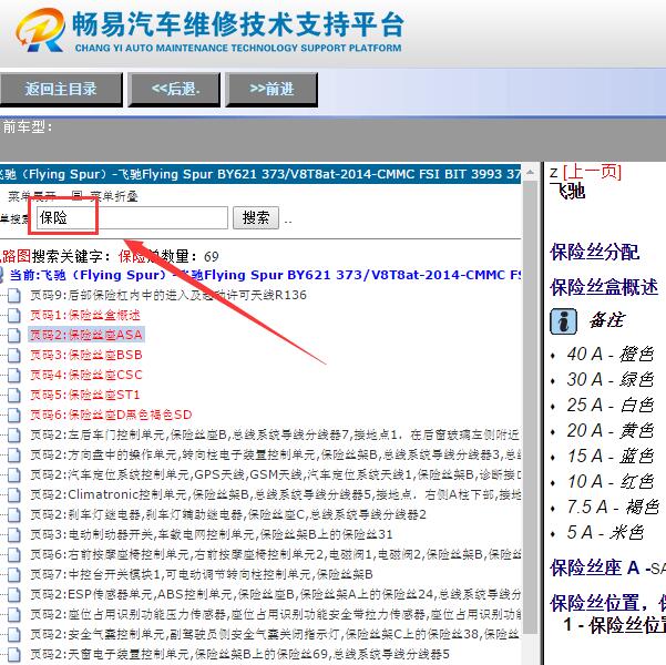 2014年宾利飞驰保险位置与电路图