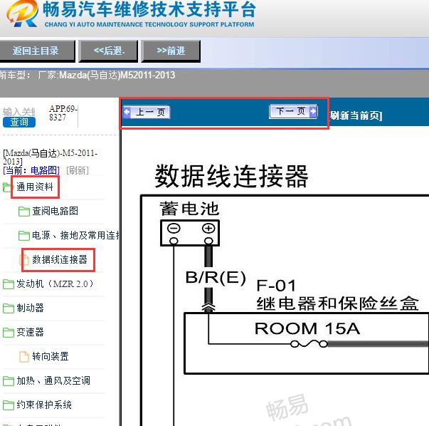 2011-2013年马自达M5通讯电路图