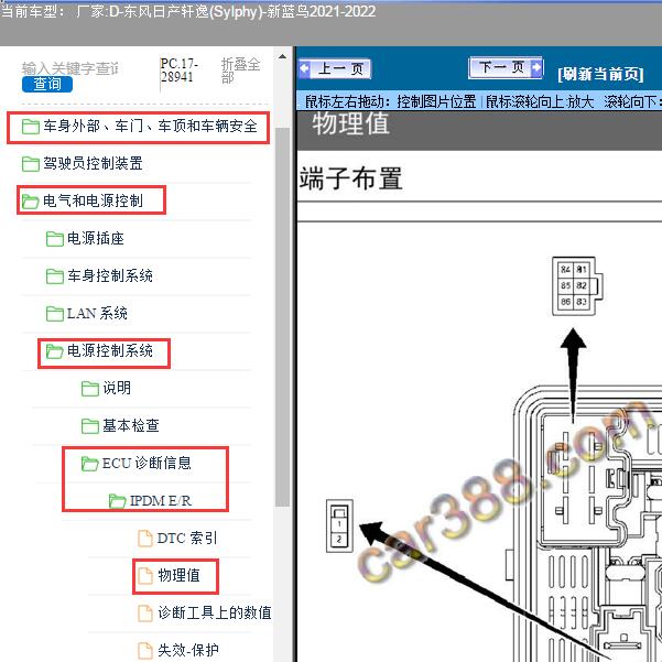 2021-2022年东风日产-轩逸(Sylphy)-新蓝鸟IPDM及BCM端子定义