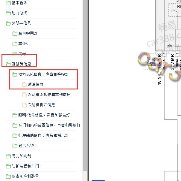 2013-2014年雪铁龙C4L 燃油表电路图