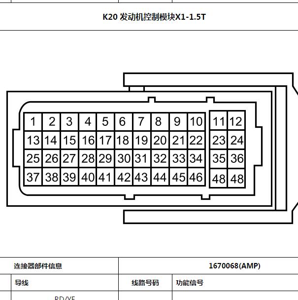 2017年宝骏730 LL5发动机针脚.