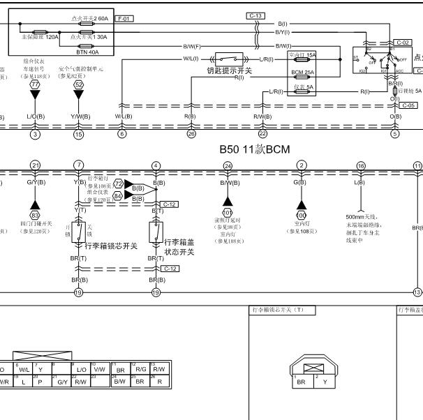 2011年奔腾B50 车身电路图