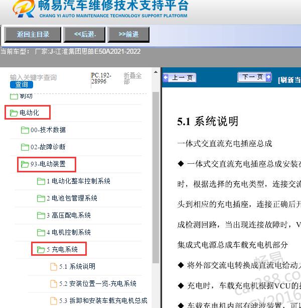 2021-2022年江淮集团-思皓E50A充电系统维修手册