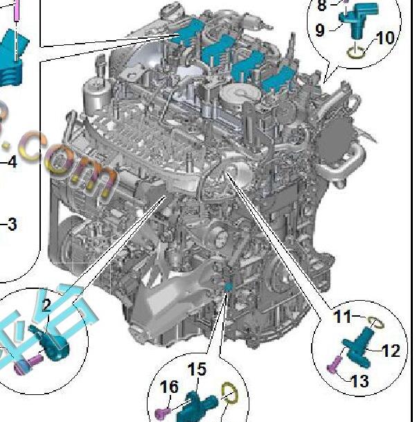 2020年一汽奥迪A4 DKW发动机霍尔传感器位置