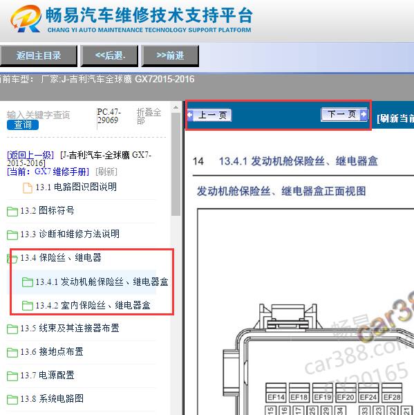 2015-2016年吉利全球鹰GX7保险丝和继电器分配