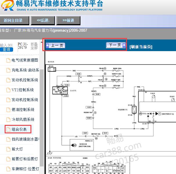 2006-2007年海马普力马(premacy)里程表相关电路图