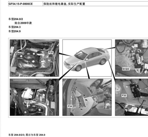 10年奔驰GLK300保险盒位置