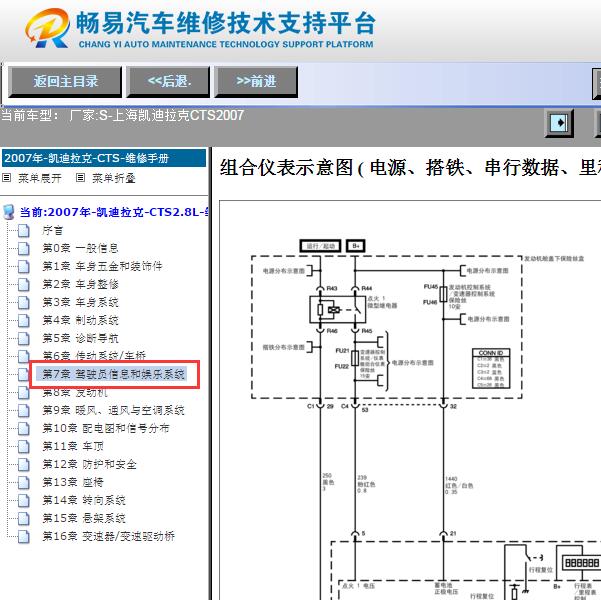 2007年凯迪拉克CTS  仪表电路图