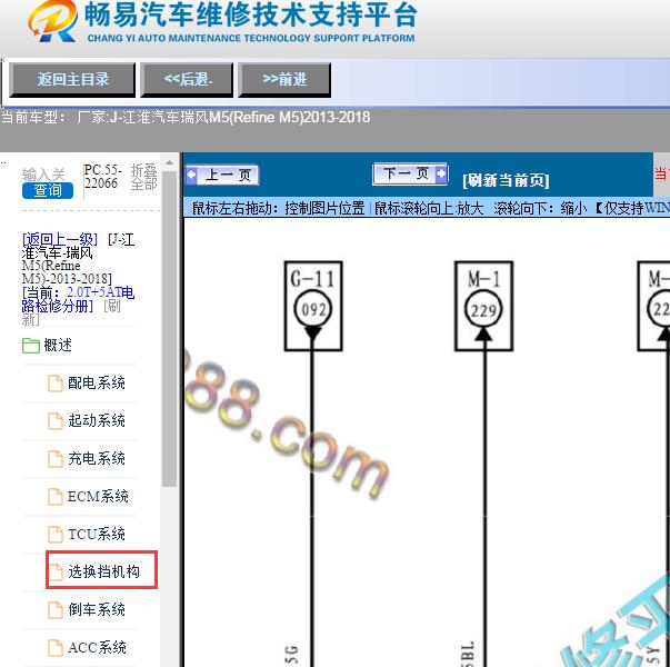 2014年江淮瑞风M5换挡机构电路图